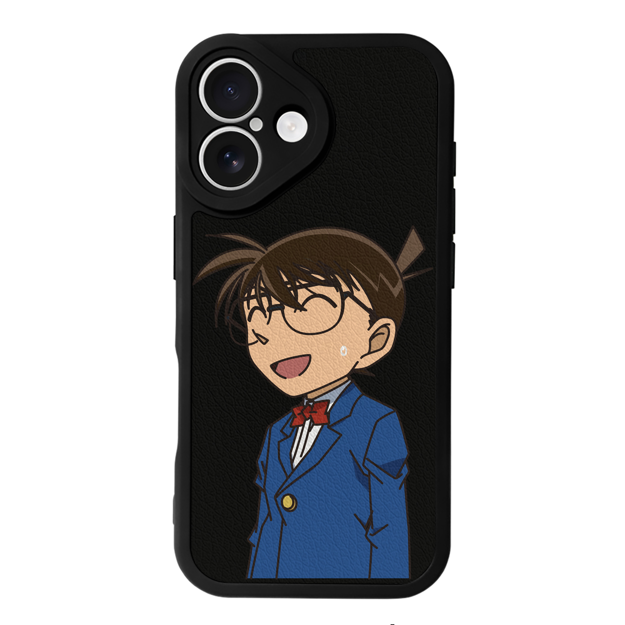 （画像用） 名探偵コナン 江戸川 コナン Detective Conan Conan Edogawa 【iPhone 16シリーズ対応】シリコンスマホケース（レザー調） 材質：シリコン